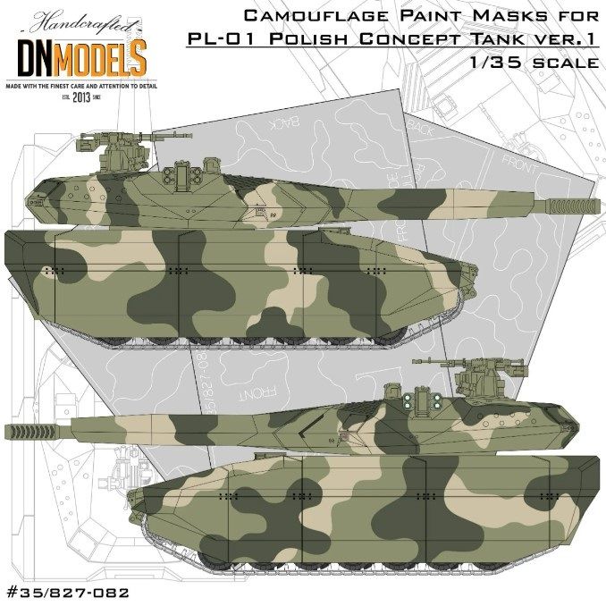 1:35 PL-01 Polish Concept Tank Camouflage Paint Masks Ver.1