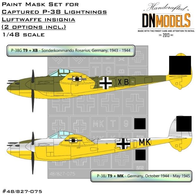 1:48 Captured P-38 Lightnings - Luftwaffe Insignia Paint Mask Set