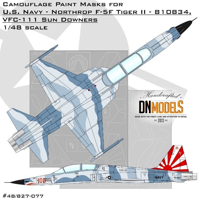 1:48 F-5F US NAVY VFC-111 Sun Downers Camouflage Paint Masks