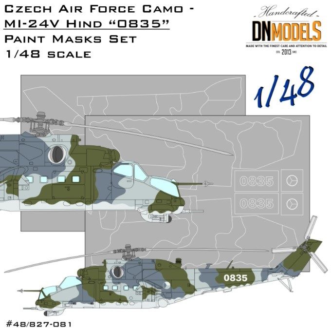 1:48 Czech Air Force Camo Mi-24V Hind 0835 Attack Helicopter Paint Mask Set
