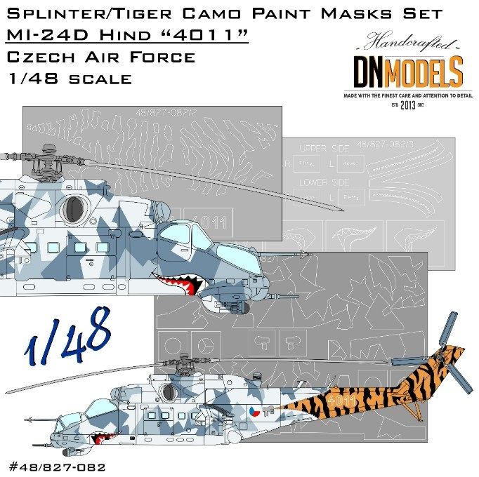 1:48 Splinter/Tiger Camo Mi-24 Hind 4011 Czech Air Force Paint Mask Set