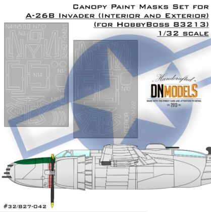 1:32 Canopy Paint Mask Set For A-26B Invader Interior And Exterior