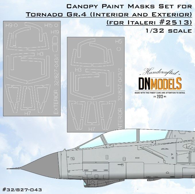 1:32 Tornado GR.4 Canopy Paint Mask Set Interior And Exterior For Italeri