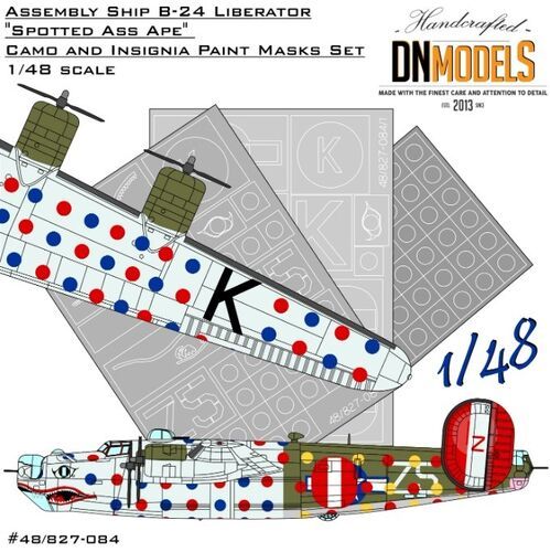 1:48 Assembly Ship B-24 Liberator Spotted Ass Ape Camo And Insignia Paint Mask Set