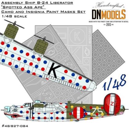 1:48 Assembly Ship B-24 Liberator Spotted Ass Ape Camo And Insignia Paint Mask Set