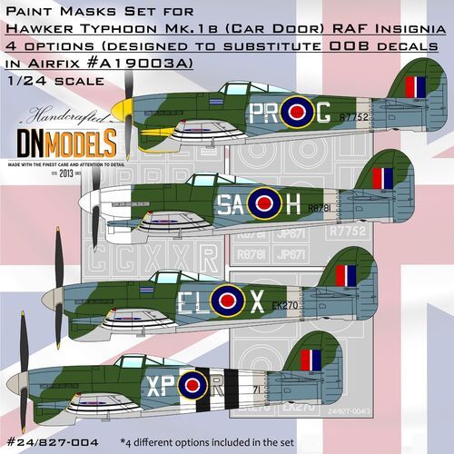 1:24 Hawker Typhoon Mk.Ib Numbers And Insignia Paint Mask