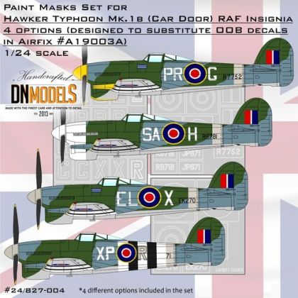1:24 Hawker Typhoon Mk.Ib Numbers And Insignia Paint Mask