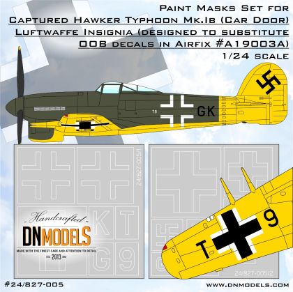 1:24 Captured Hawker Typhoon Mk.Ib - Luftwaffe Insignia Paint Mask Set