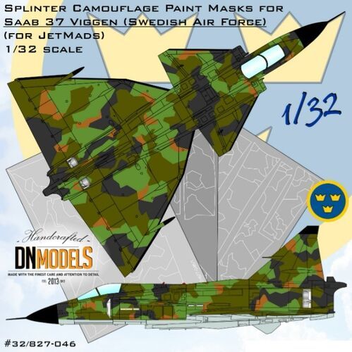 1:32 Saab 37 Viggen Splinter Camo Paint Mask Set - Limited Edition