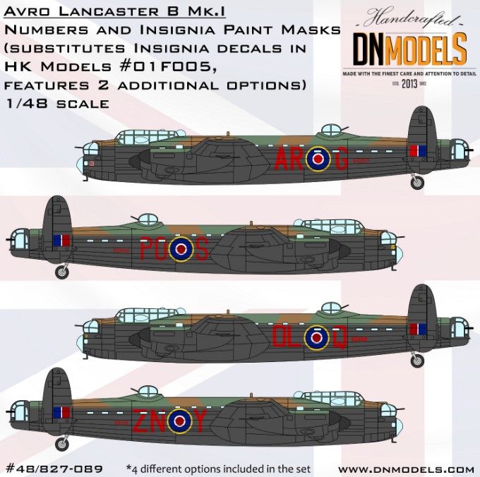 1:48 Avro Lancaster B Mk.I Insignia And Numbers Paint Mask Set