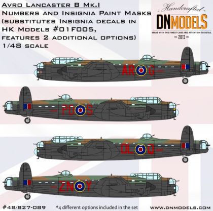 1:48 Avro Lancaster B Mk.I Insignia And Numbers Paint Mask Set