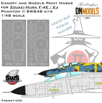 1:48 Canopy And Wheels Paint Masks For Zoukei-Mura F-4E/EJ Phantom II SWS Kits