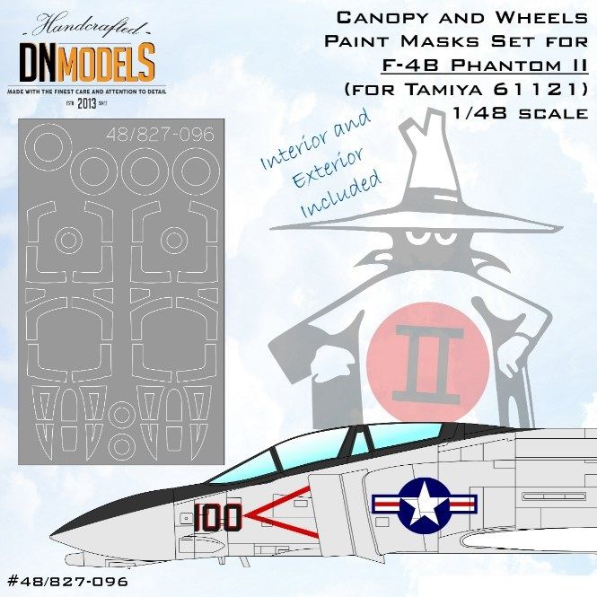 1:48 Canopy And Wheels Paint Masks For F-4B Phantom II For Tamiya 61121
