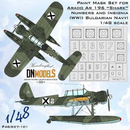 1:48 Arado Ar 196 Shark Insignia And Numbers - WW II Bulgarian NAVY Paint Mask Set
