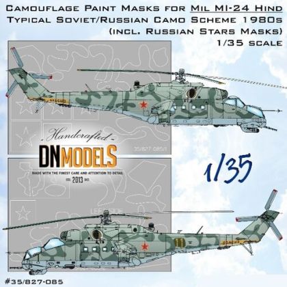 1:35 Mil Mi-24 Hind Attack Helicopter 1980s Standard Soviet Camo And Red Stars