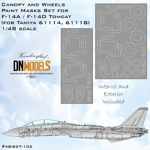 1:48 Canopy And Wheels Paint Masks For F-14A/D Tomcat For Tamiya Kits