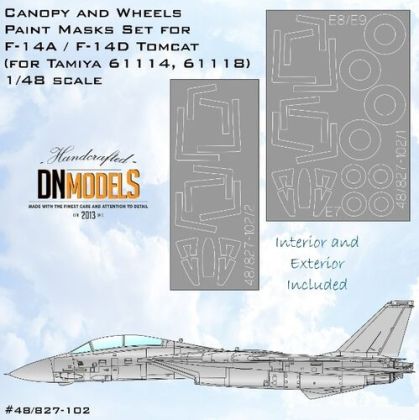 1:48 Canopy And Wheels Paint Masks For F-14A/D Tomcat For Tamiya Kits