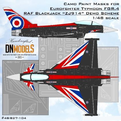 1:48 RAF Blackjack Eurofighter Typhoon FGR.4 Demo Scheme Paint Mask Set