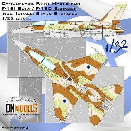 1:32 F-16I Sufa / F-16D Barkeet Camo Paint Masks (With Israeli Stars Stencils)
