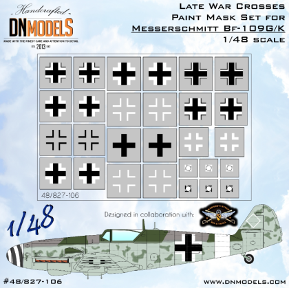 1:48 Messerschmitt Bf-109G/K Late War Crosses - All manufacturers