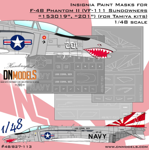 1:48 F-4B Phantom II VF-111 Sundowners 153019, 201 for Tamiya kits