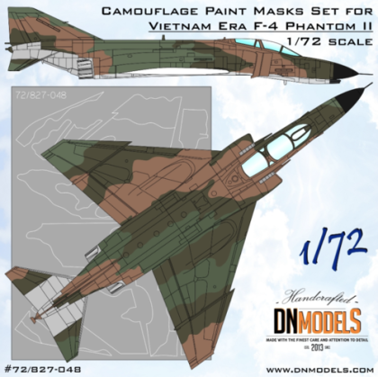 1:72 Vietnam Era F-4 Phantom C/D/E/G & RF-4 Camouflage Paint Masks Se