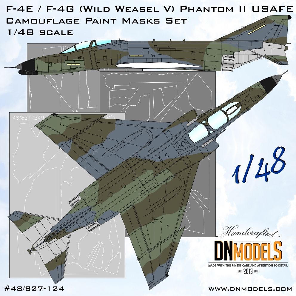 1:48 F-4E / F-4G Wild Weasel V Phantom II USAFE Camouflage Paint Masks Set