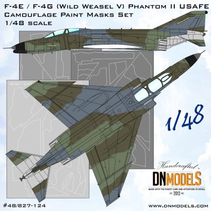 1:48 F-4E / F-4G Wild Weasel V Phantom II USAFE Camouflage Paint Masks Set