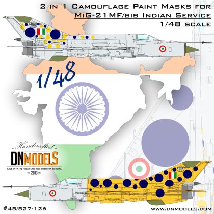 1:48 MiG-21MF / MiG-21bis Indian Service 2 in 1 Paint Masks Set