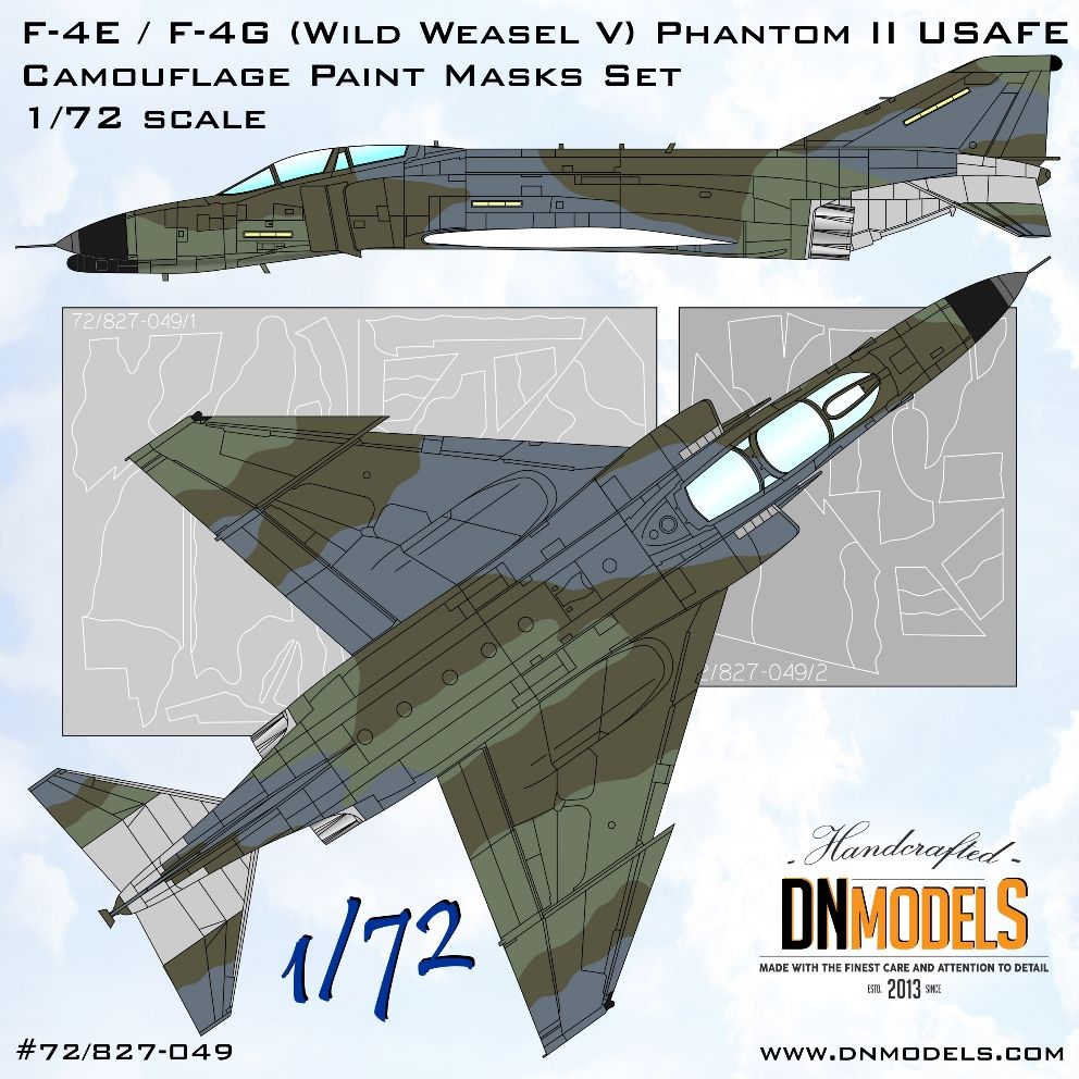 1:72 F-4E, RF-4 Phantom II & F-4G Wild Weasel USAFE Camouflage Paint Masks Set