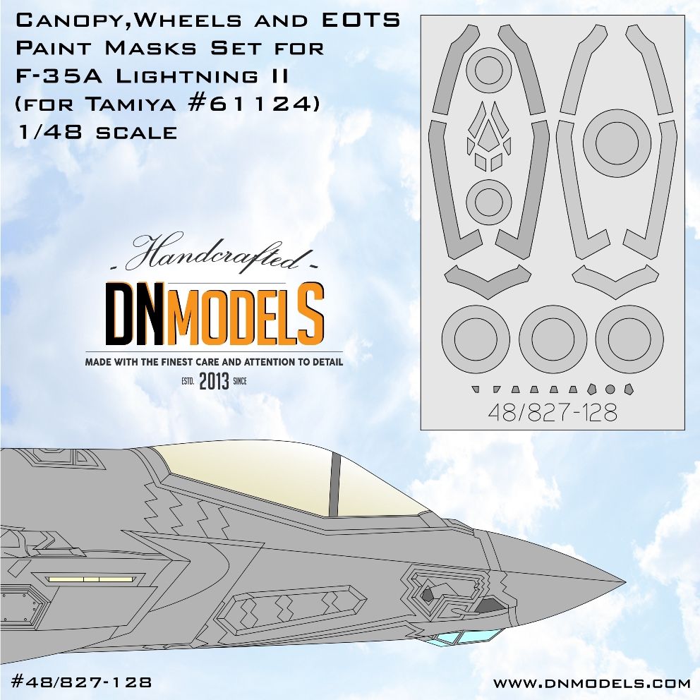 1:48 F-35A Lightning II Canopy, Wheels & EOTS Paint Masks Set /Tamiya kits/