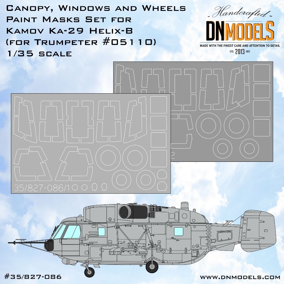 1:35 Ka-29 Helix-B Canopy, Wheels & Windows Paint Masks Set 