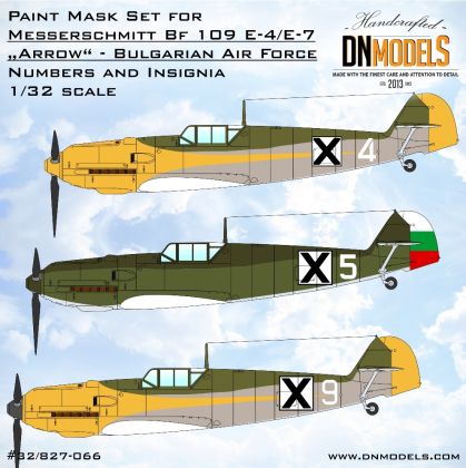 1:32 Messerschmitt Bf 109 E-4/E-7 Arrow Bulgarian Air Force Numbers & Insignia