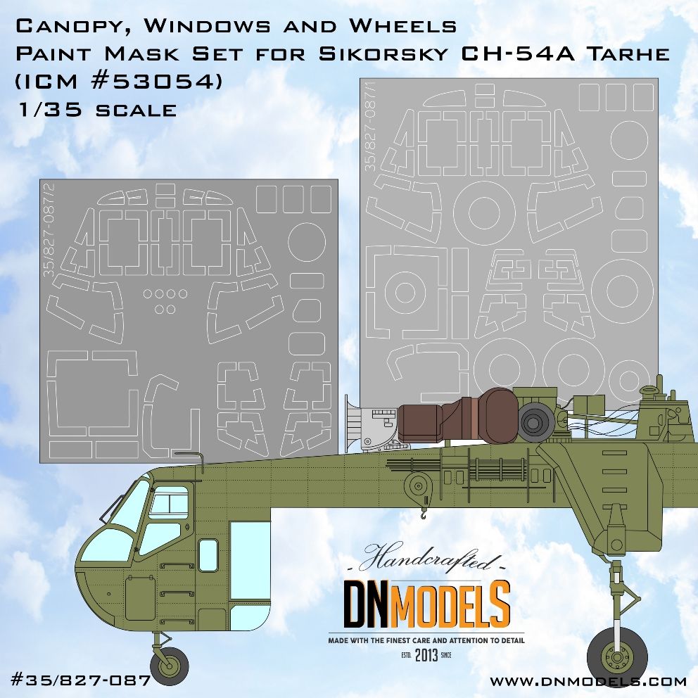 1:35 CH-54 Tarhe Canopy, Wheels & Windows Paint Masks Set