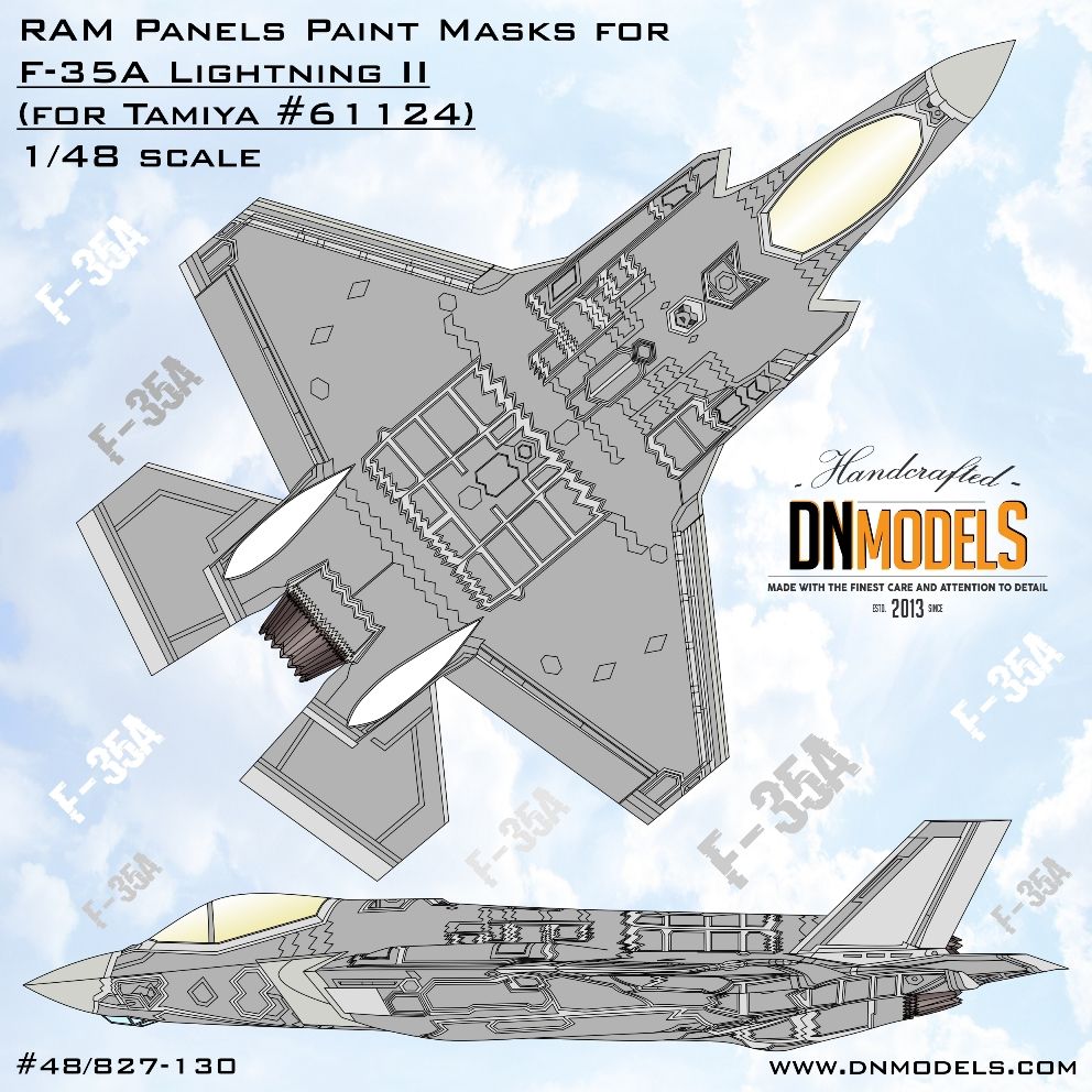 1:48 F-35A Lightning II RAM Panels Early Version Paint Masks Set /Tamiya kits/