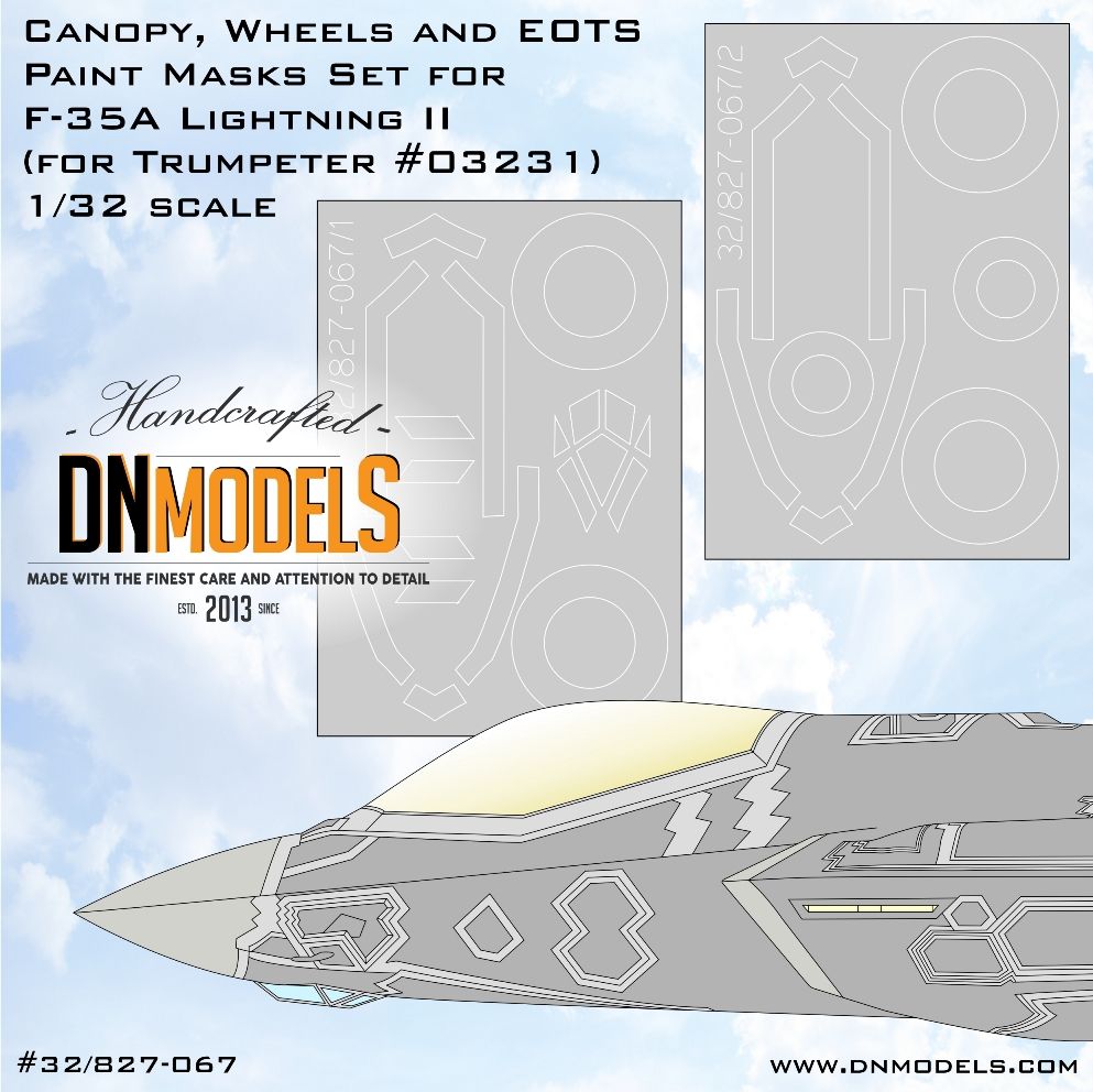 1:32 F-35A Lightning II Canopy, Wheels & EOTS Paint Masks Set for Trumpeter