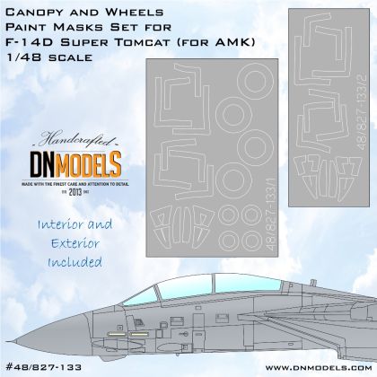 1:48 Canopy & Wheels Paint Masks for F-14D Super Tomcat /AMK/