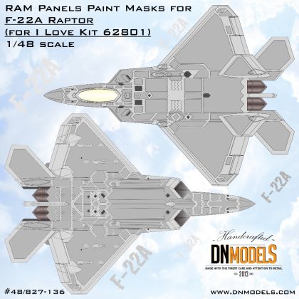 1:48 F-22 Raptor RAM Panels Paint Masks Set for I Love Kit