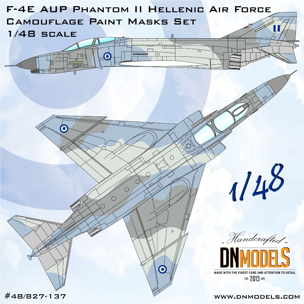 1:48 F-4E AUP Phantom II Hellenic Air Force Camouflage Paint Masks Set
