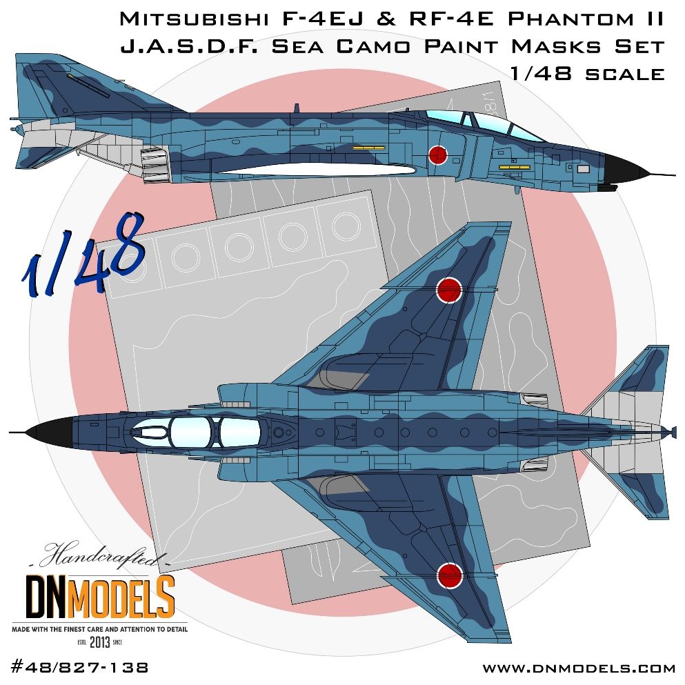 1:48 Mitsubishi F-4EJ & RF-4E Phantom II J.A.S.D.F. Sea Camouflage Paint Masks Set