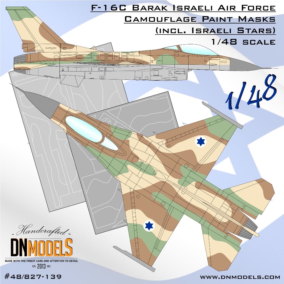 1:48 F-16C Barak Israeli Air Force Camouflage Paint Masks Set