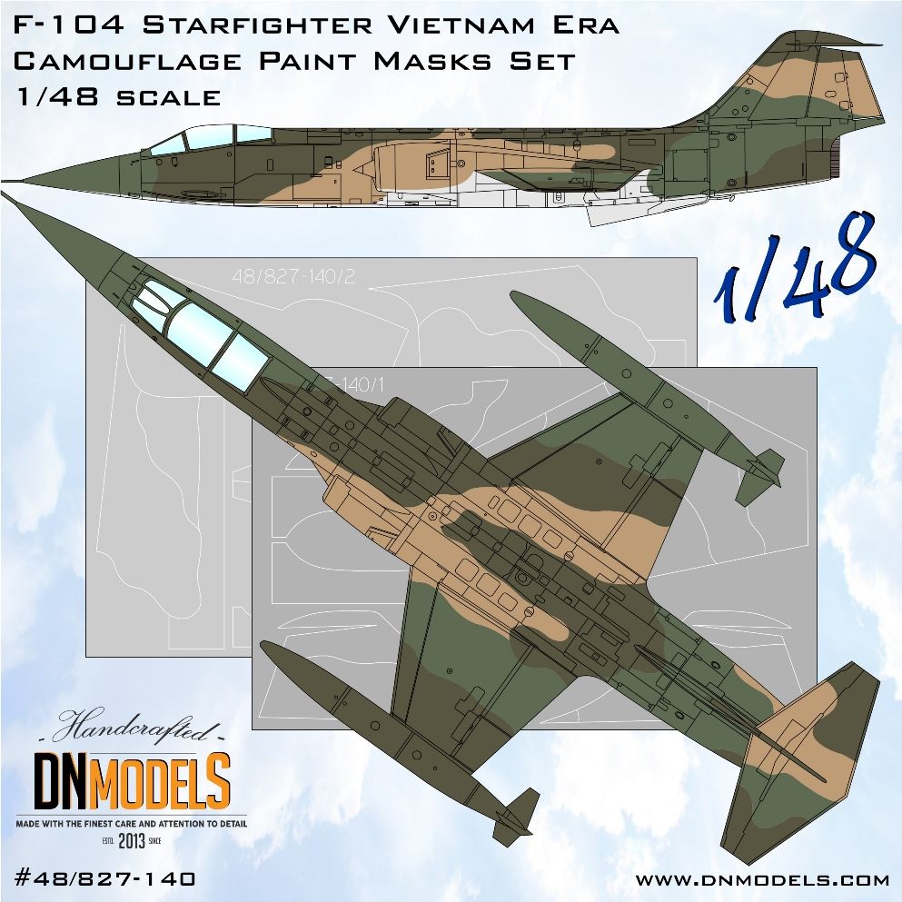 1:48 F-104 Starfighter Vietnam Era Camouflage Paint Masks Set