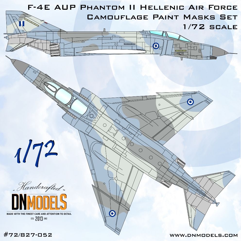 1:72 F-4E AUP Phantom II Hellenic Air Force Camouflage Paint Masks Set