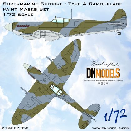 1:72 Supermarine Spitfire Type A Camouflage Paint Masks Set