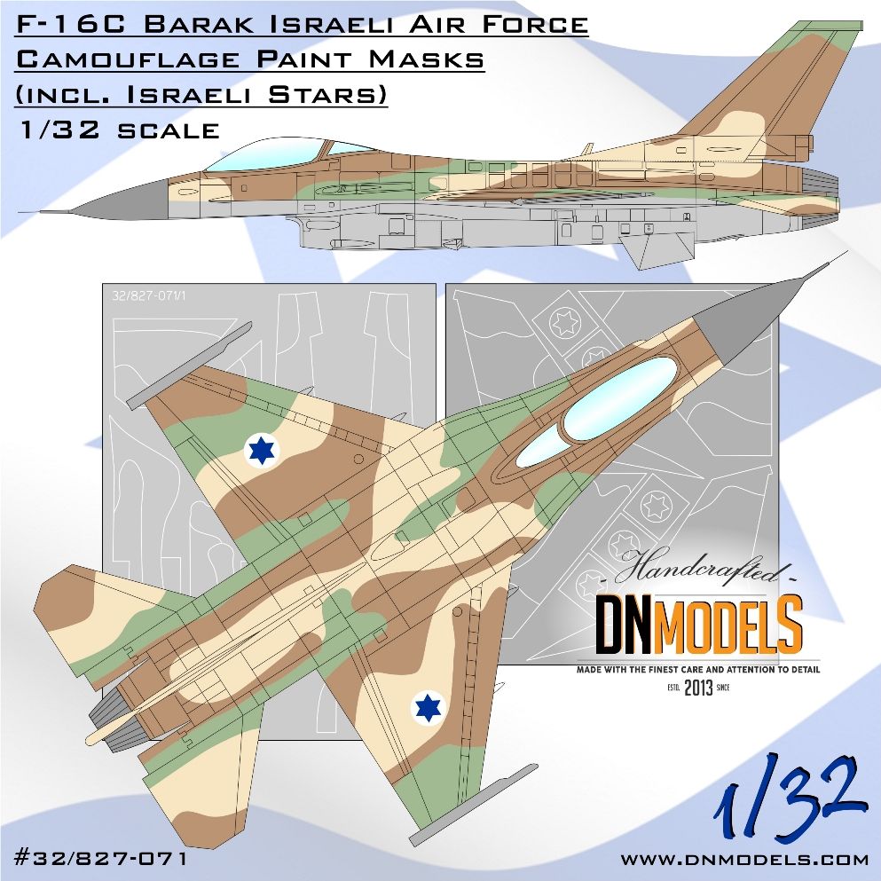1:32 IAF F-16C Barak Israeli Camouflage Paint Masks Set