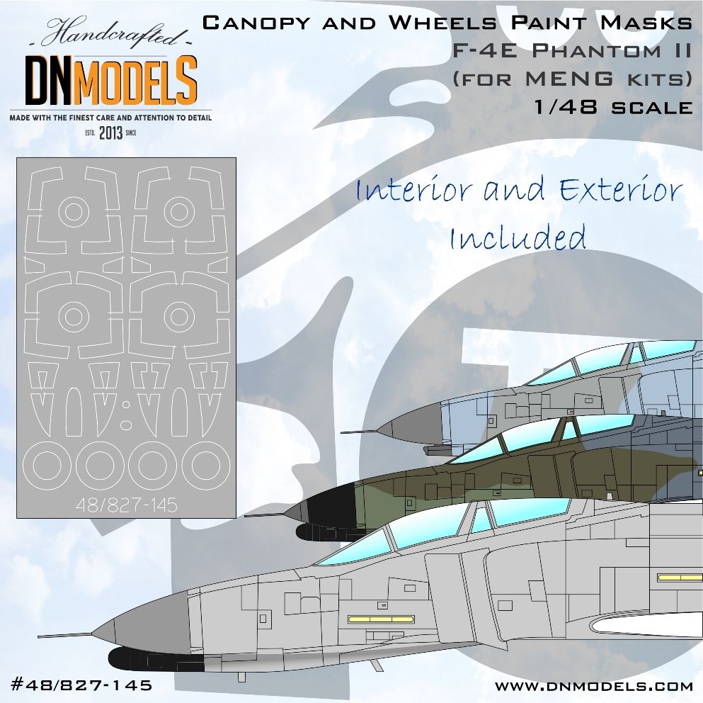 1:48 F-4E / F-4G Phantom II Canopy & Wheels Paint Masks for MENG kits