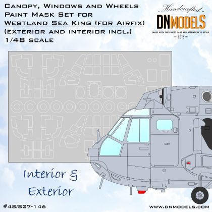 1:48 Westland Sea King Canopy, Windows & Wheels Paint Masks Set /Airfix/