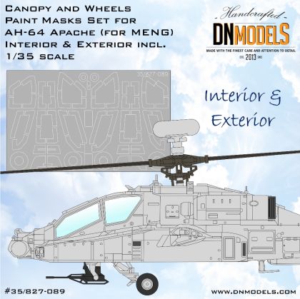 1:35 AH-64 Apache Canopy & Wheels Paint Masks Set /MENG/