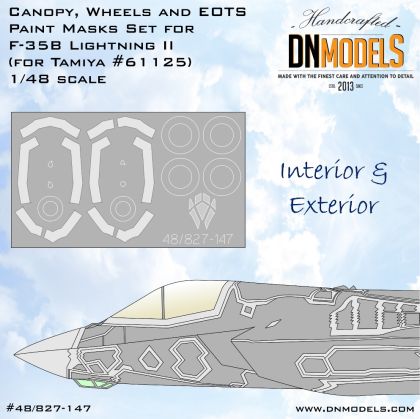 1:48 F-35B Lightning II Canopy, Wheels & EOTS Paint Masks Set for Tamiya