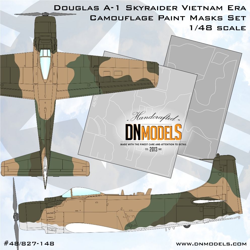 1:48 Douglas A-1 Skyraider Vietnam Era Camouflage Paint Masks Set